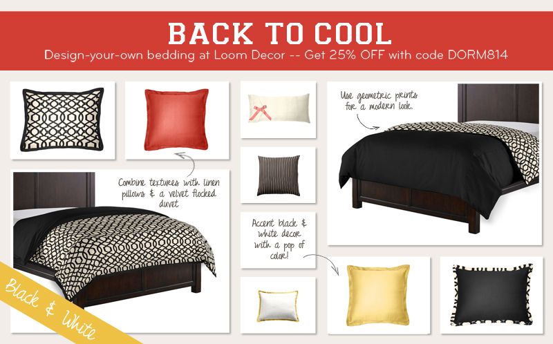 Design your own dorm decor with Loom and get 25% OFF! #dormroom | White