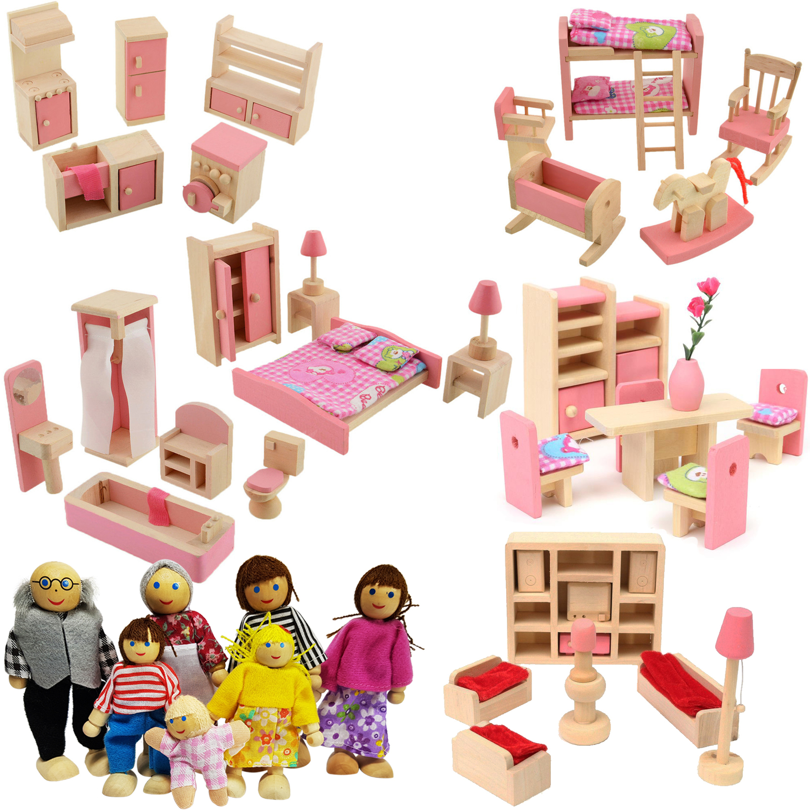 Dollhouse Furniture + 7 Dolls - Avalan Kids